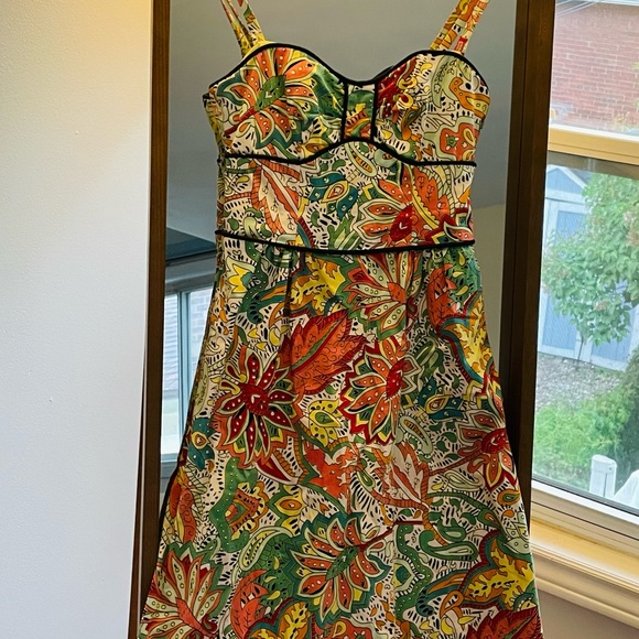 Nanette Lepore structured sundress with psychedelic paisley print. Size US 2. - Picture 2 of 5